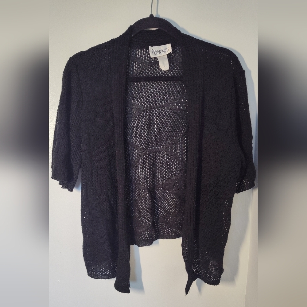 Black Open-Front Sweater by Periwinkle Size 2X #604
